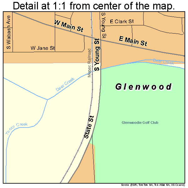 Glenwood, Illinois road map detail