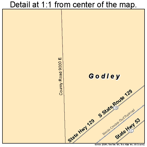 Godley, Illinois road map detail