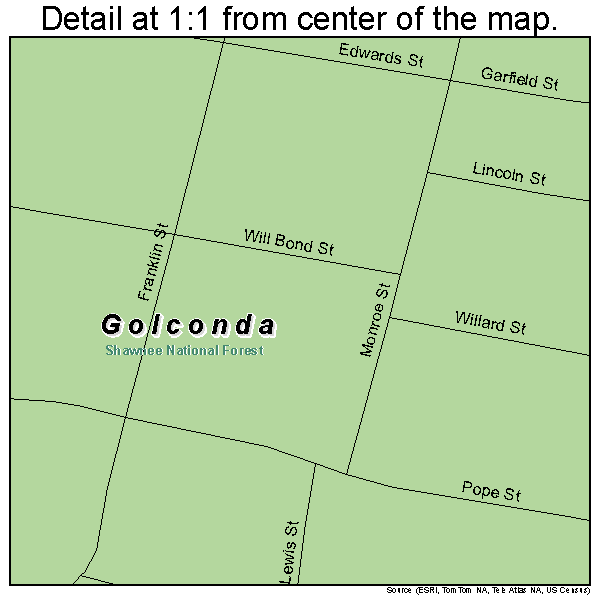 Golconda, Illinois road map detail