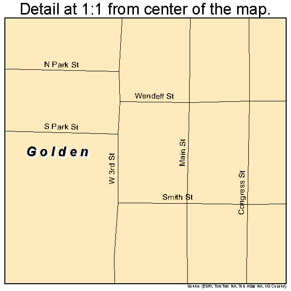 Golden, Illinois road map detail