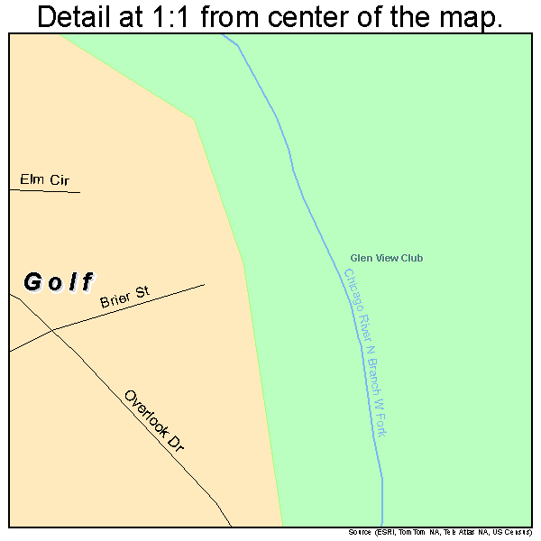 Golf, Illinois road map detail