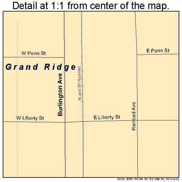 Grand Ridge, Illinois road map detail