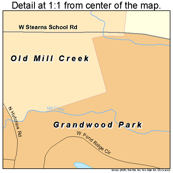 Grandwood Park, Illinois road map detail