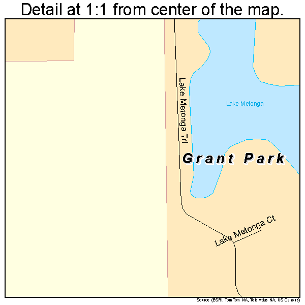 Grant Park, Illinois road map detail