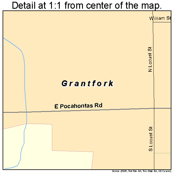 Grantfork, Illinois road map detail