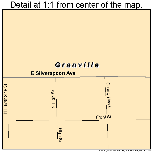 Granville, Illinois road map detail
