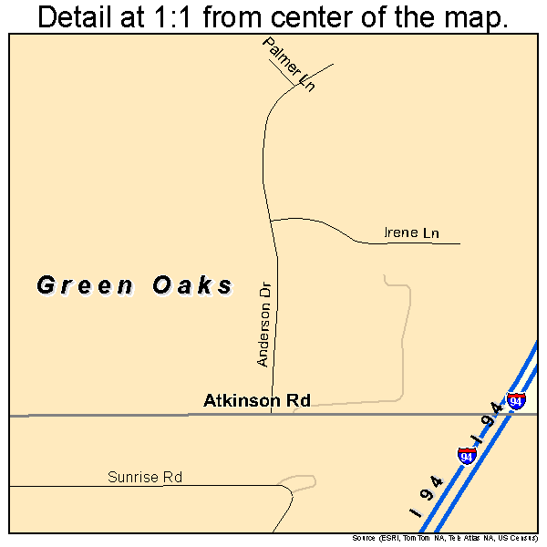 Green Oaks, Illinois road map detail