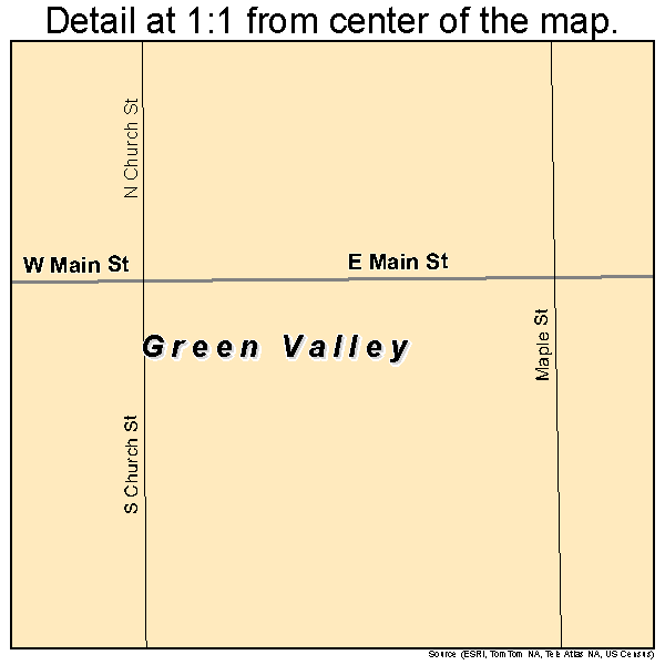 Green Valley, Illinois road map detail