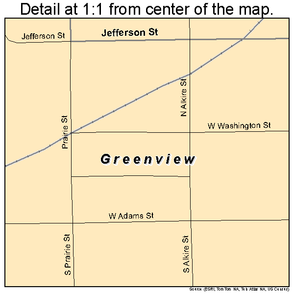Greenview, Illinois road map detail