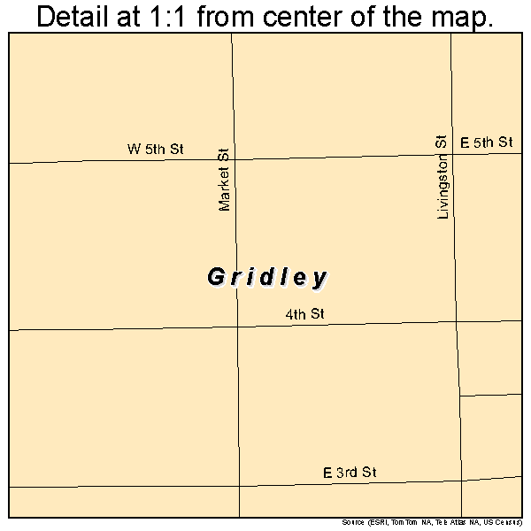 Gridley, Illinois road map detail