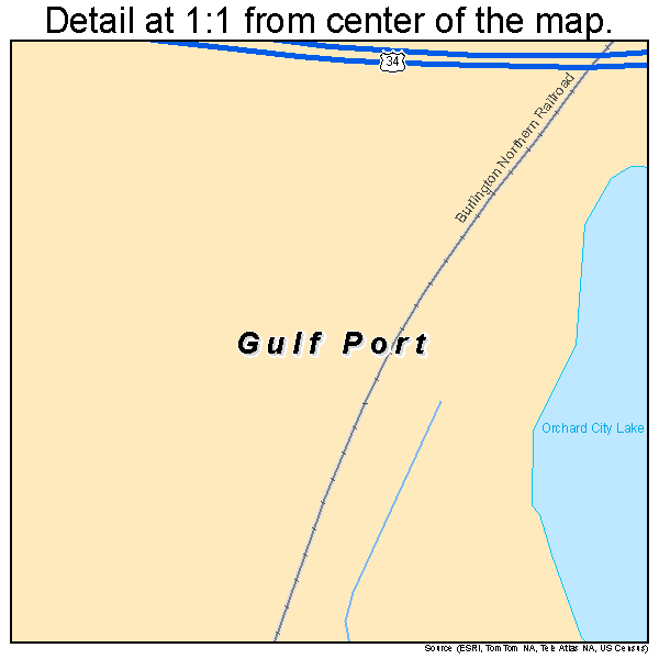 Gulf Port, Illinois road map detail
