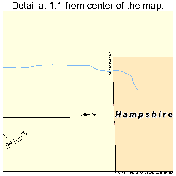 Hampshire, Illinois road map detail
