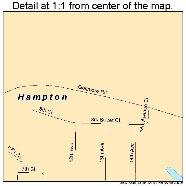 Hampton, Illinois road map detail