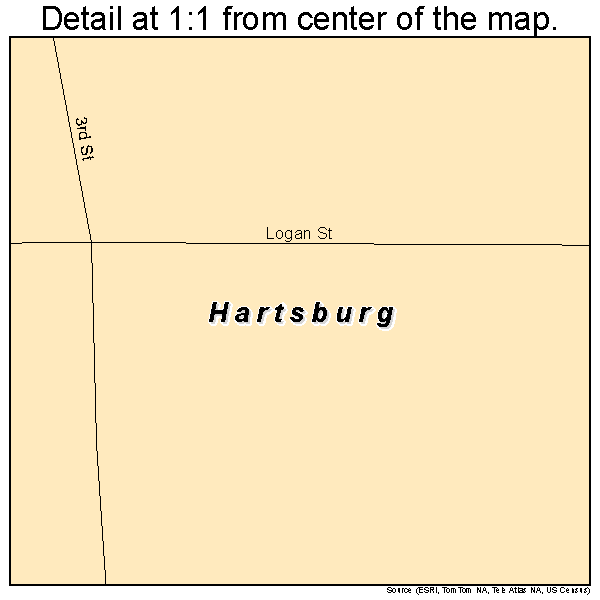 Hartsburg, Illinois road map detail