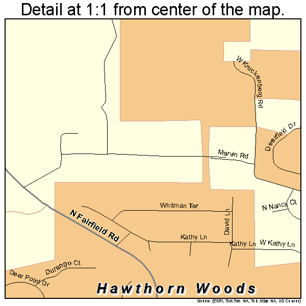 Hawthorn Woods, Illinois road map detail