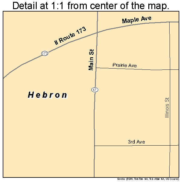 Hebron, Illinois road map detail