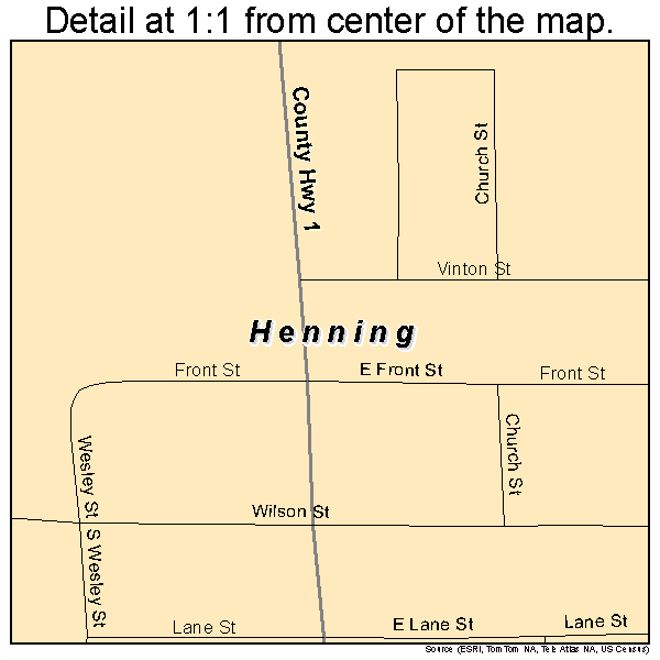 Henning, Illinois road map detail
