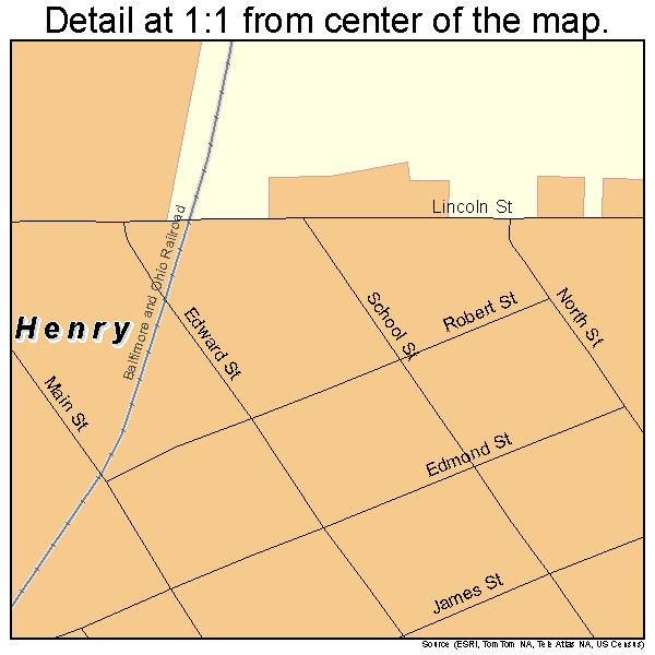 Henry, Illinois road map detail