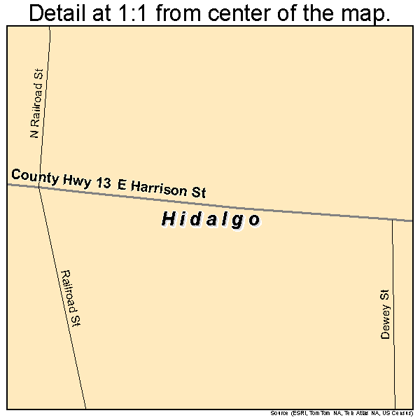 Hidalgo, Illinois road map detail