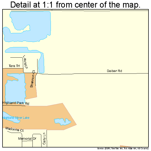 Highland, Illinois road map detail