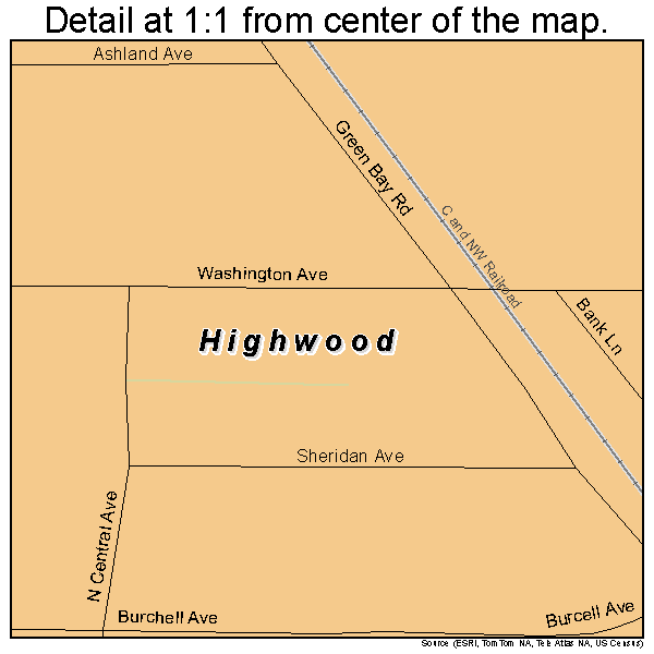 Highwood, Illinois road map detail
