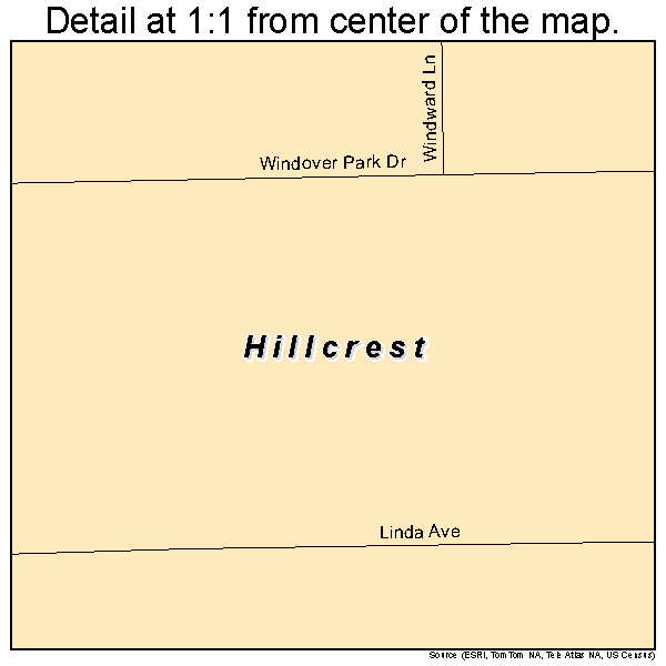 Hillcrest, Illinois road map detail