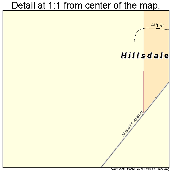 Hillsdale, Illinois road map detail