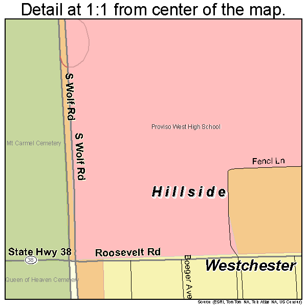 Hillside, Illinois road map detail