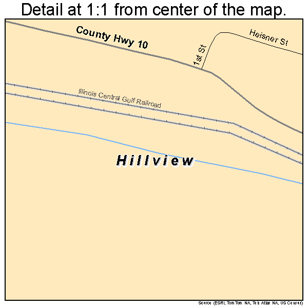 Hillview, Illinois road map detail