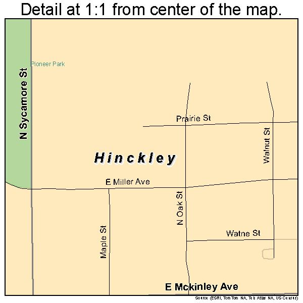 Hinckley, Illinois road map detail