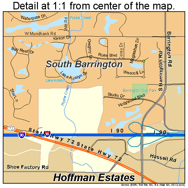 Hoffman Estates, Illinois road map detail
