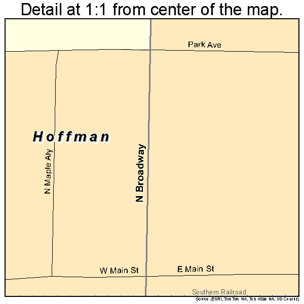 Hoffman, Illinois road map detail