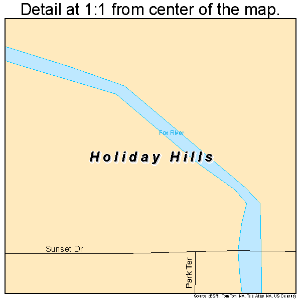 Holiday Hills, Illinois road map detail