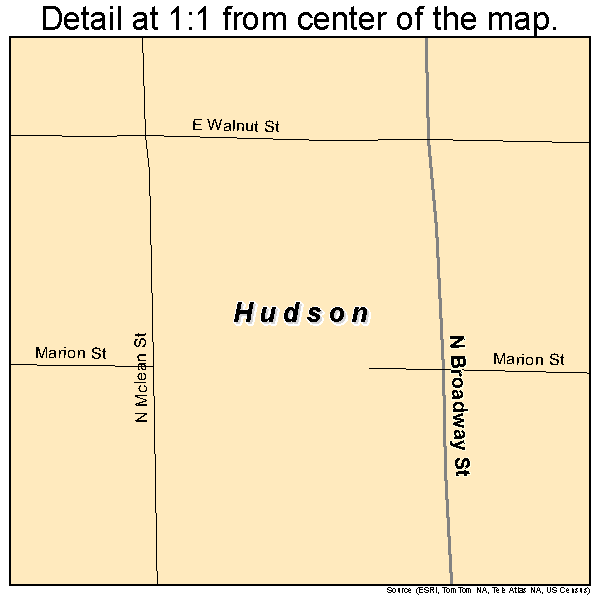 Hudson, Illinois road map detail