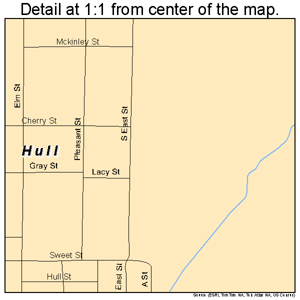 Hull, Illinois road map detail