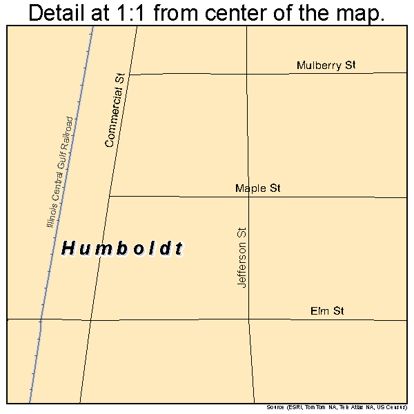 Humboldt, Illinois road map detail