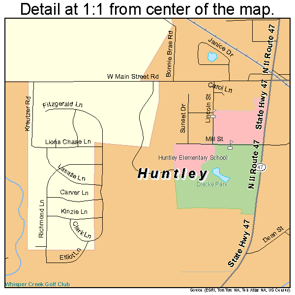 Huntley, Illinois road map detail