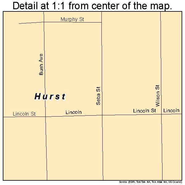 Hurst, Illinois road map detail
