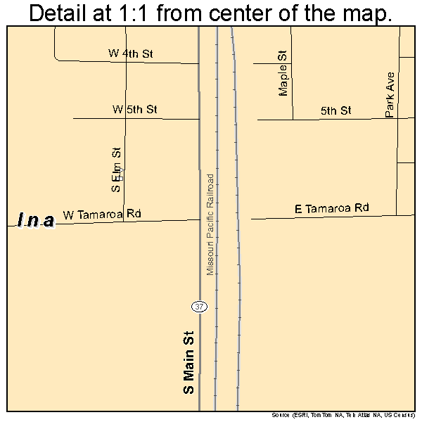 Ina, Illinois road map detail