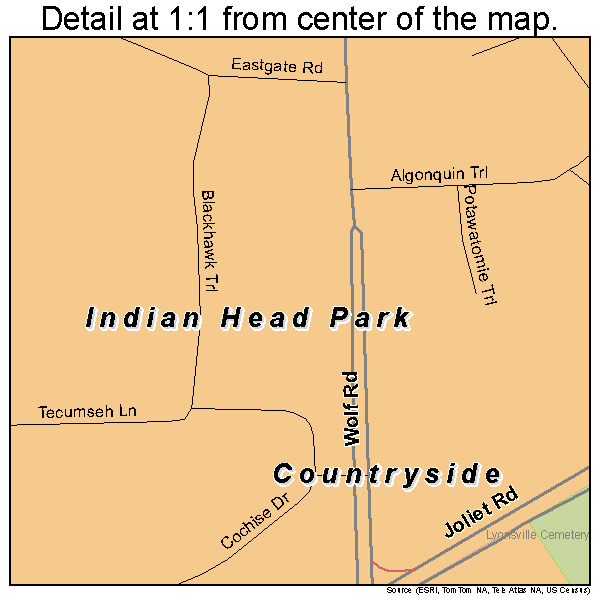 Indian Head Park, Illinois road map detail