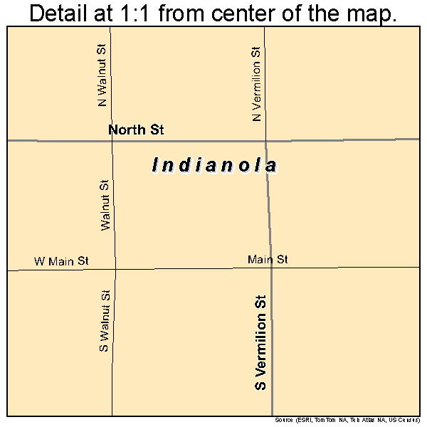 Indianola, Illinois road map detail