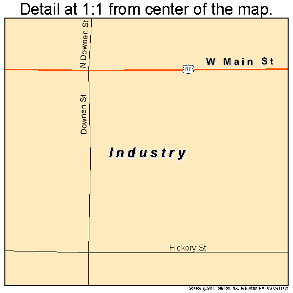 Industry, Illinois road map detail