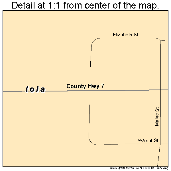 Iola, Illinois road map detail