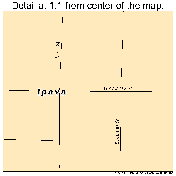 Ipava, Illinois road map detail