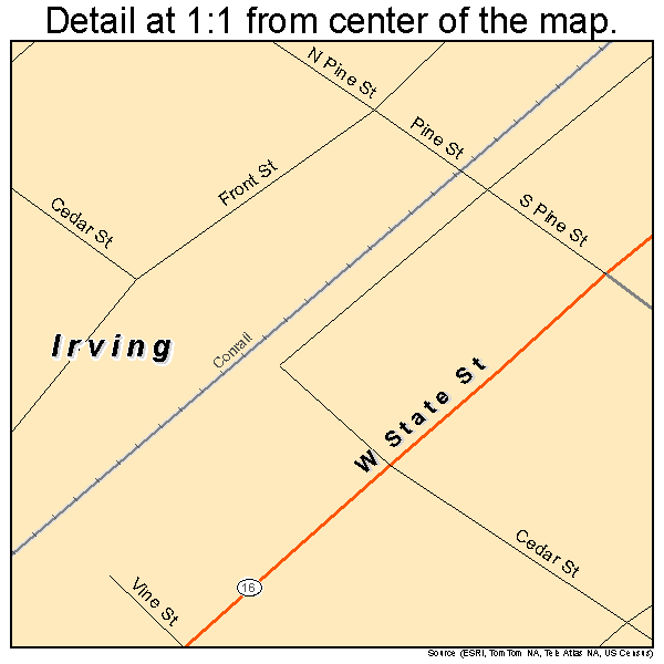 Irving, Illinois road map detail