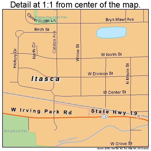 Itasca, Illinois road map detail