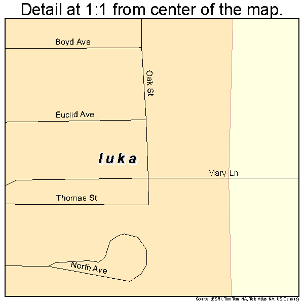 Iuka, Illinois road map detail