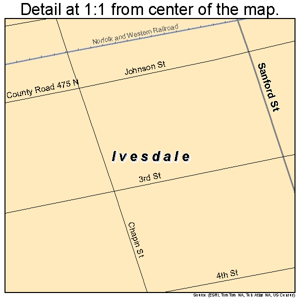 Ivesdale, Illinois road map detail