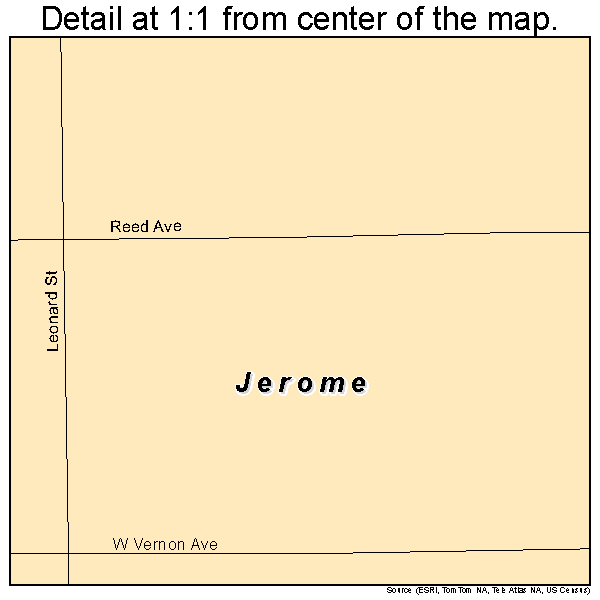 Jerome, Illinois road map detail