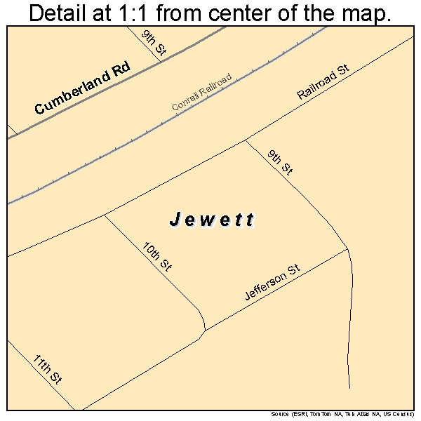 Jewett, Illinois road map detail